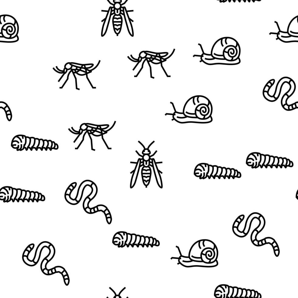 Insect, Spider And Bug Wildlife Vector Seamless Pattern