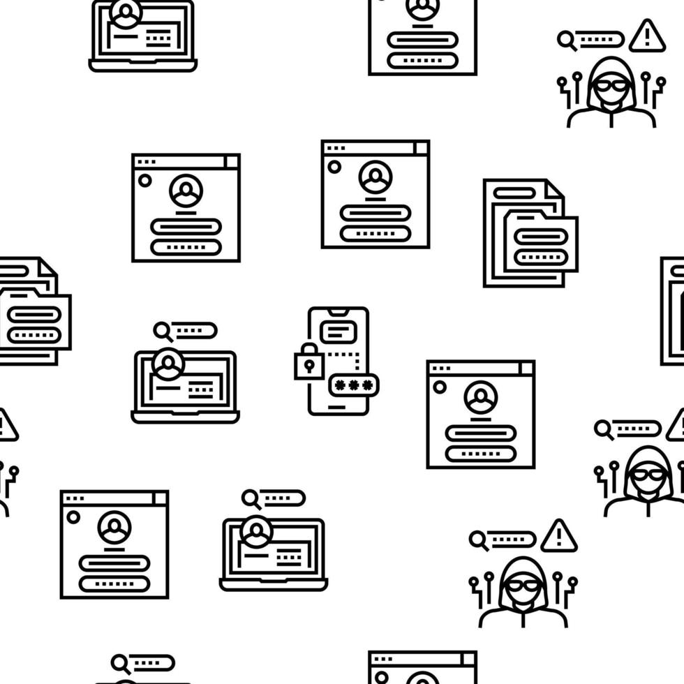 Password Protection Vector Seamless Pattern