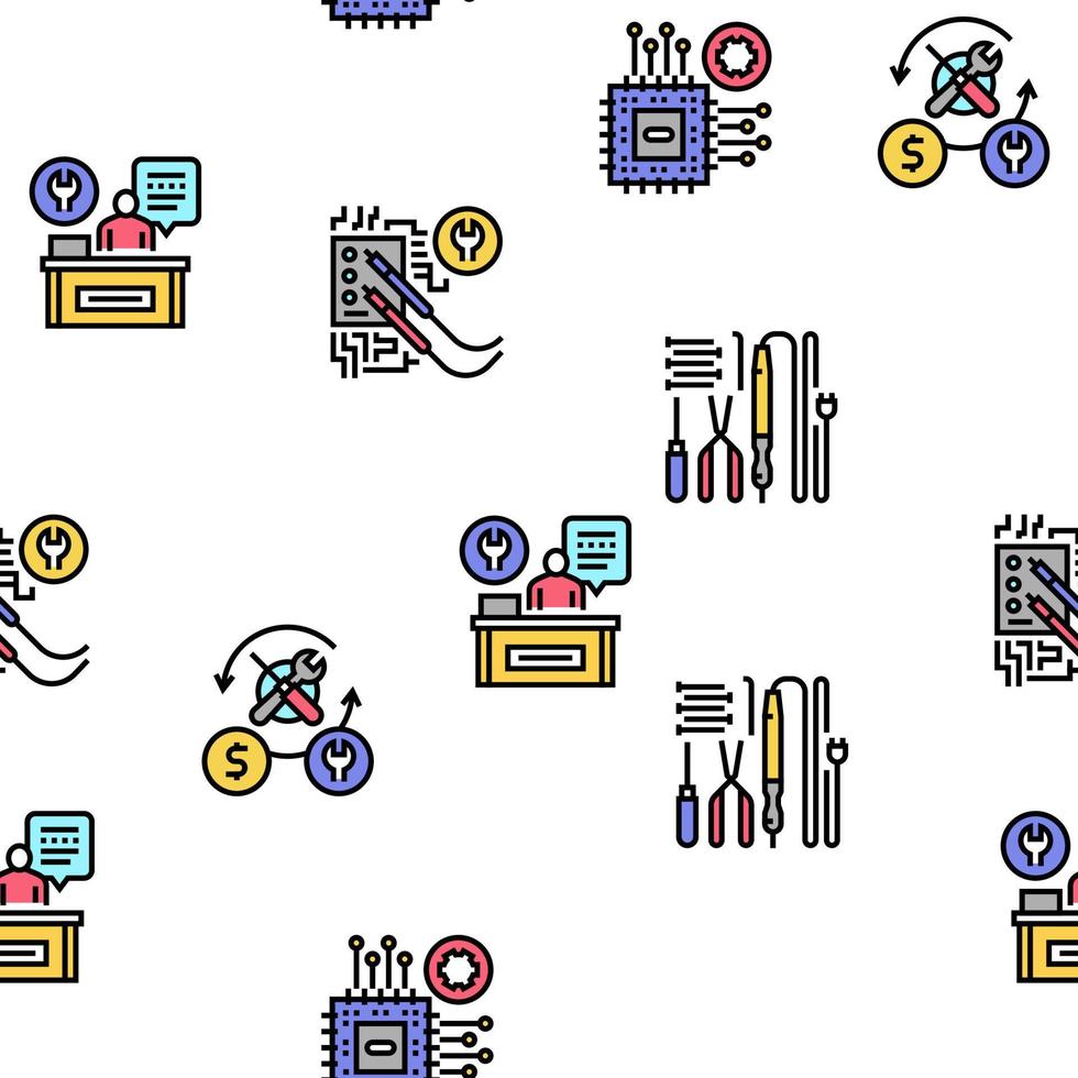 reparación electrónica vector de patrones sin fisuras
