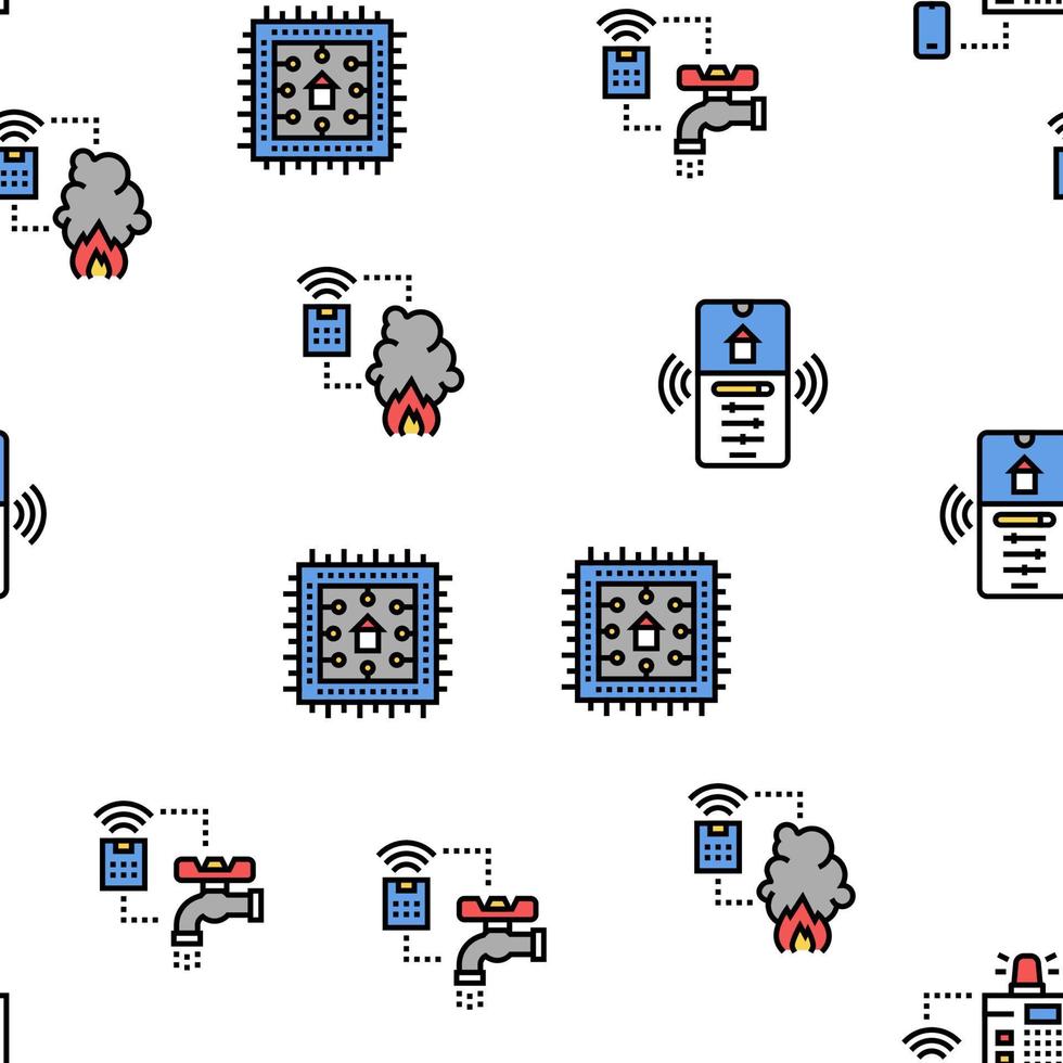 equipo de hogar inteligente vector de patrones sin fisuras