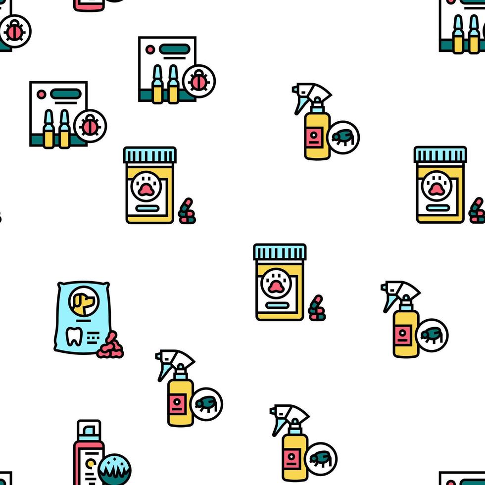 Pet Products Food Vector Seamless Pattern