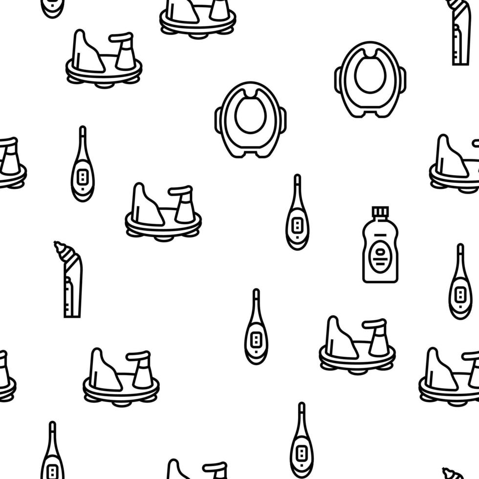 Baby Accessories And Equipment Vector Seamless Pattern