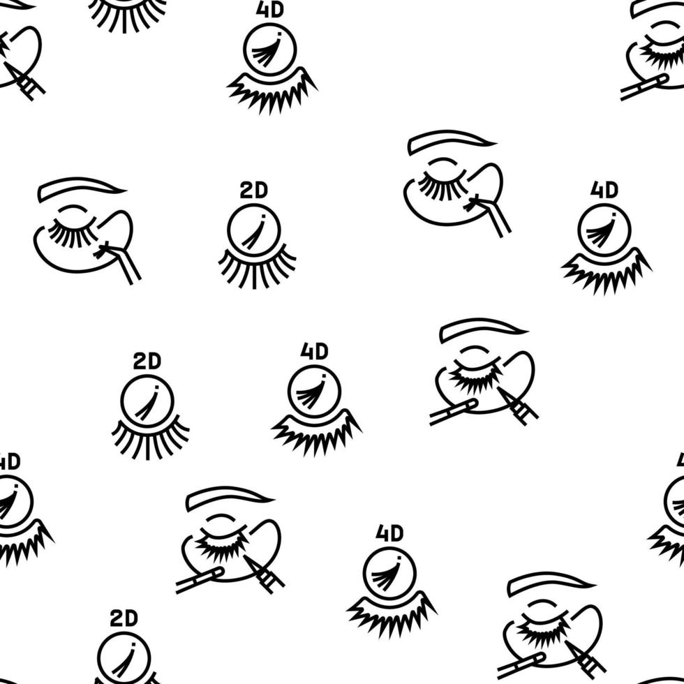 Eyelashes Extension Vector Seamless Pattern