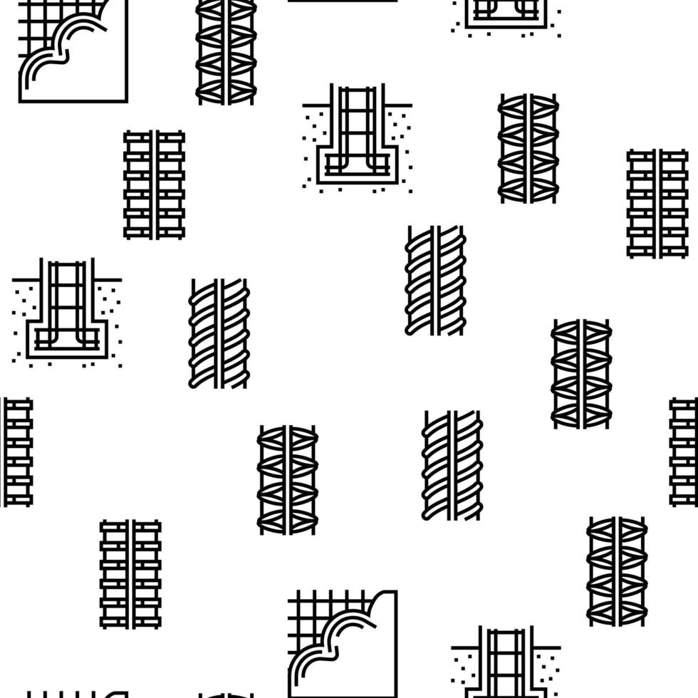 Rebar Construction Vector Seamless Pattern