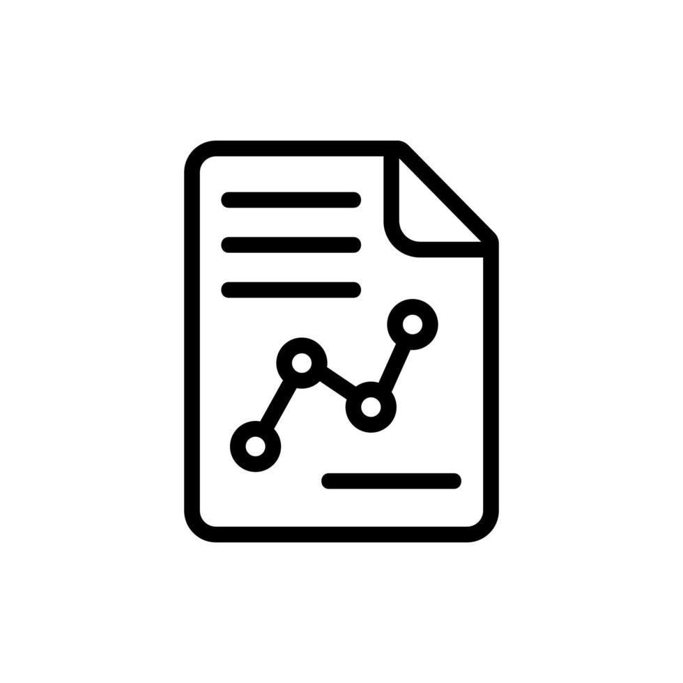 graph on the icon vector document. Isolated contour symbol illustration