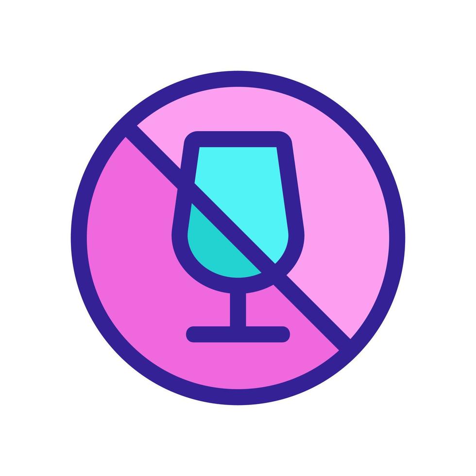 Alcohol is forbidden vector icon. Isolated contour symbol illustration