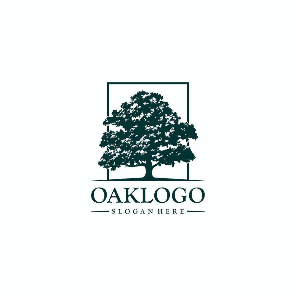 Oak tree logo illustration template vector