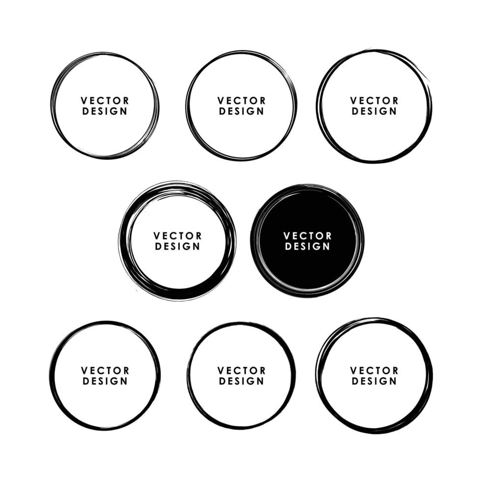 Set of Hand Drawn Circles, design elements vector template