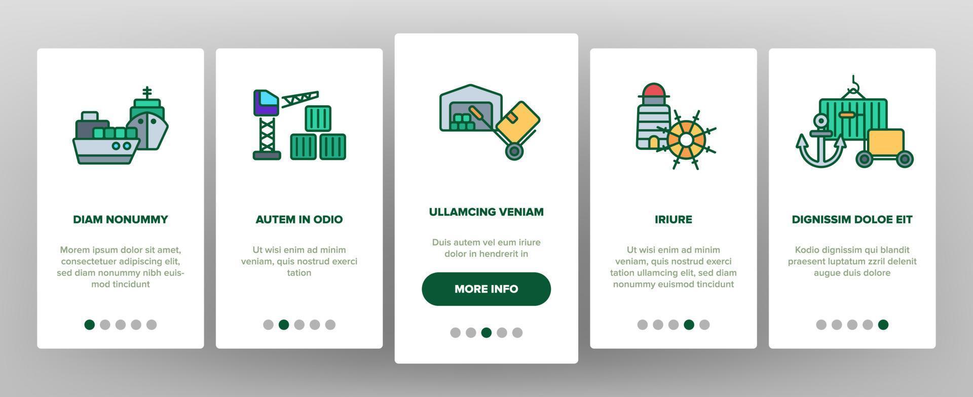 Cargo Port Vector Onboarding Mobile App Page Screen