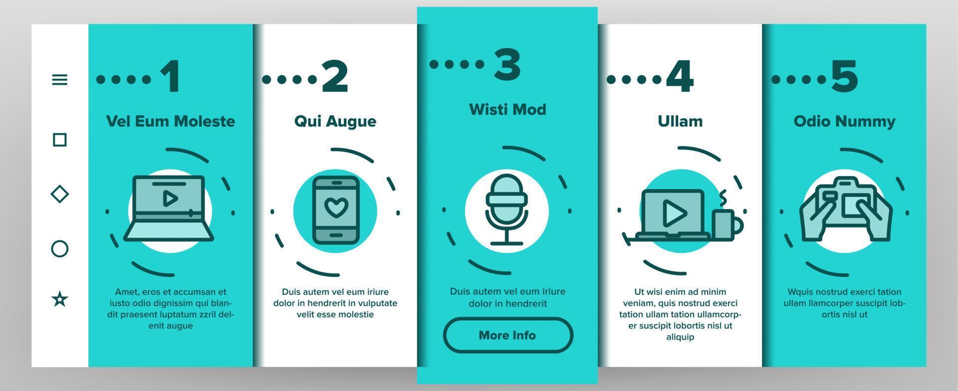 Color Blogger Set Vector Onboarding
