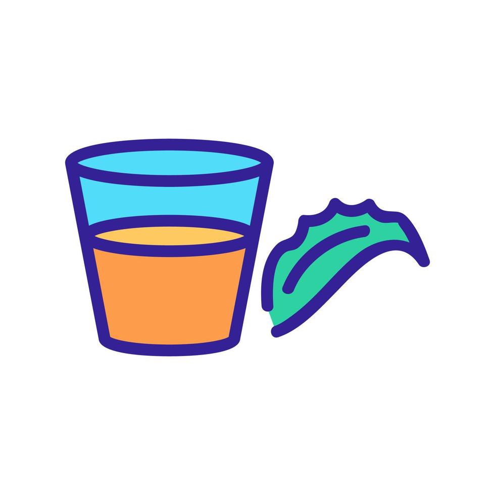 aloe vera vaso de jugo icono vector contorno ilustración