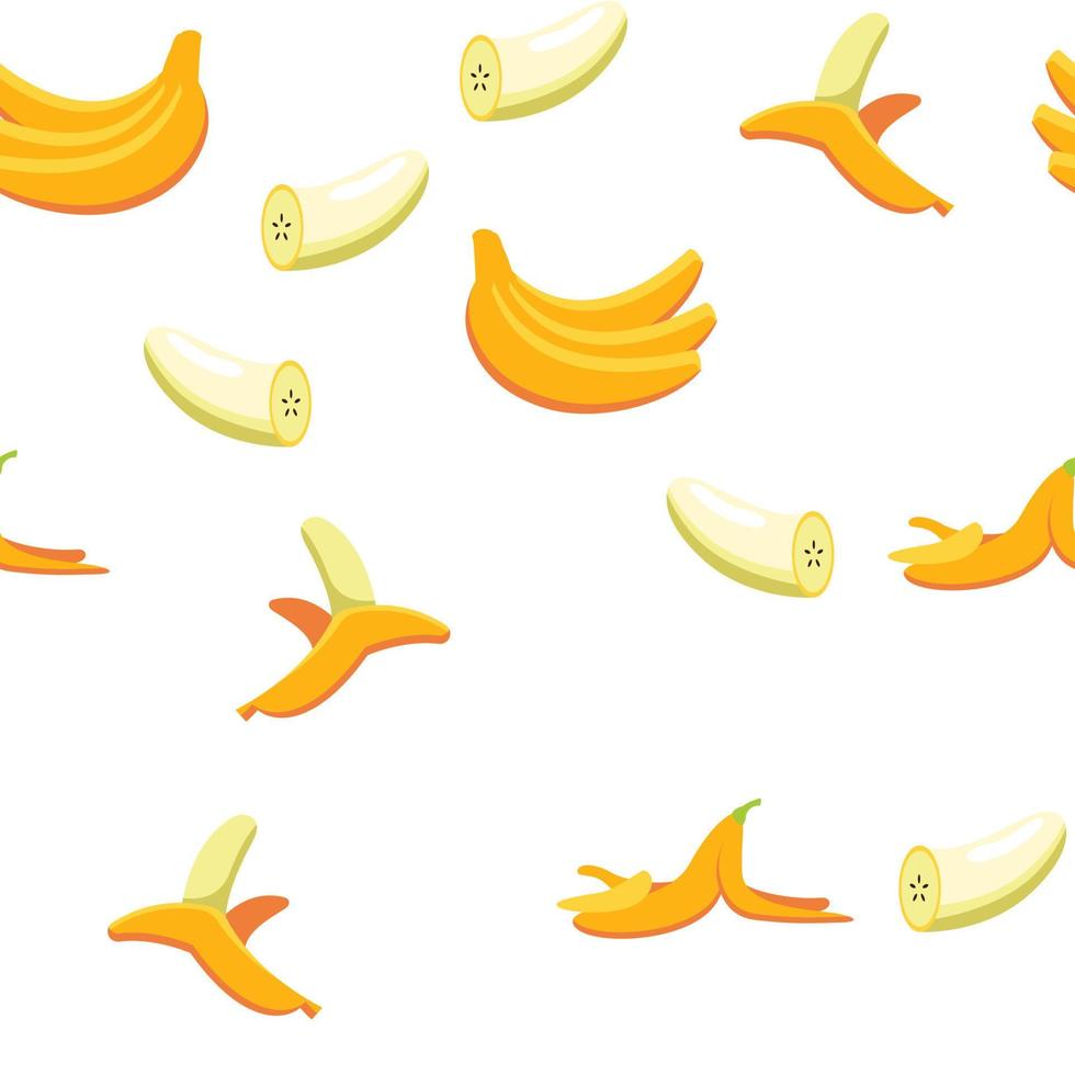 Banana Friut Icon Vector Seamless Pattern