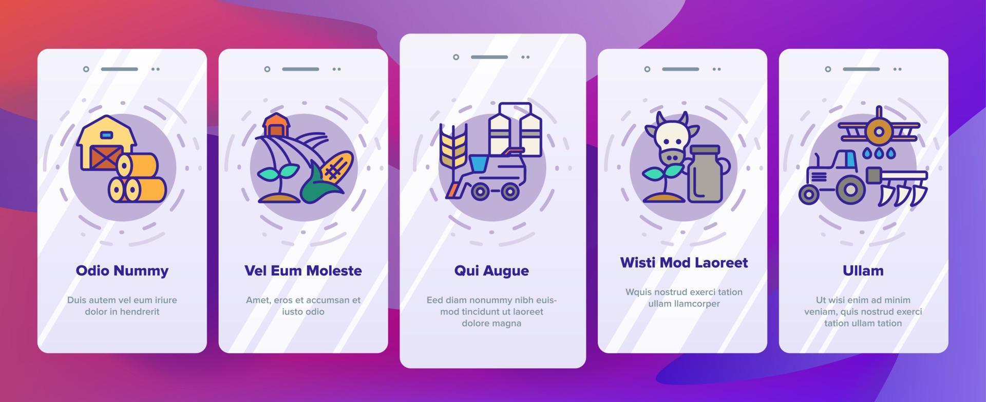 Agronomy Industry Vector Onboarding Mobile App Page Screen