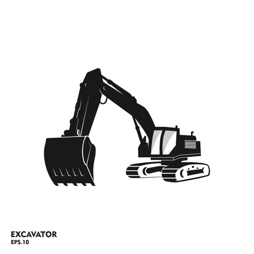 Excavator logo template, heavy equipment for construction logo vector