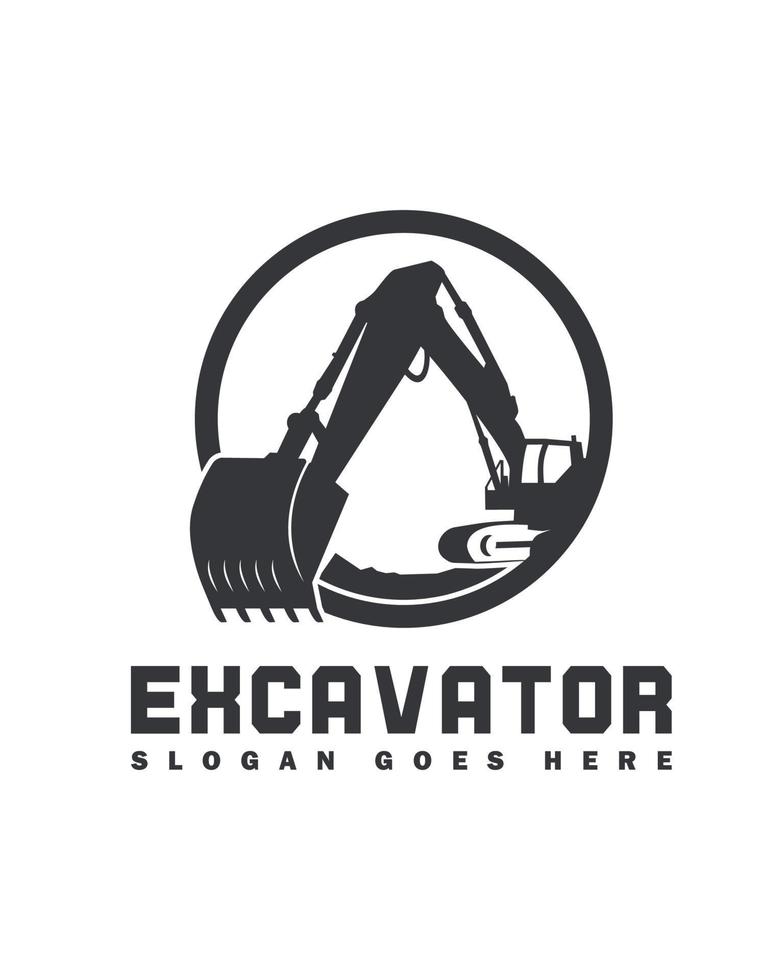 plantilla de logotipo de excavadora, equipo pesado para logotipo de construcción vector
