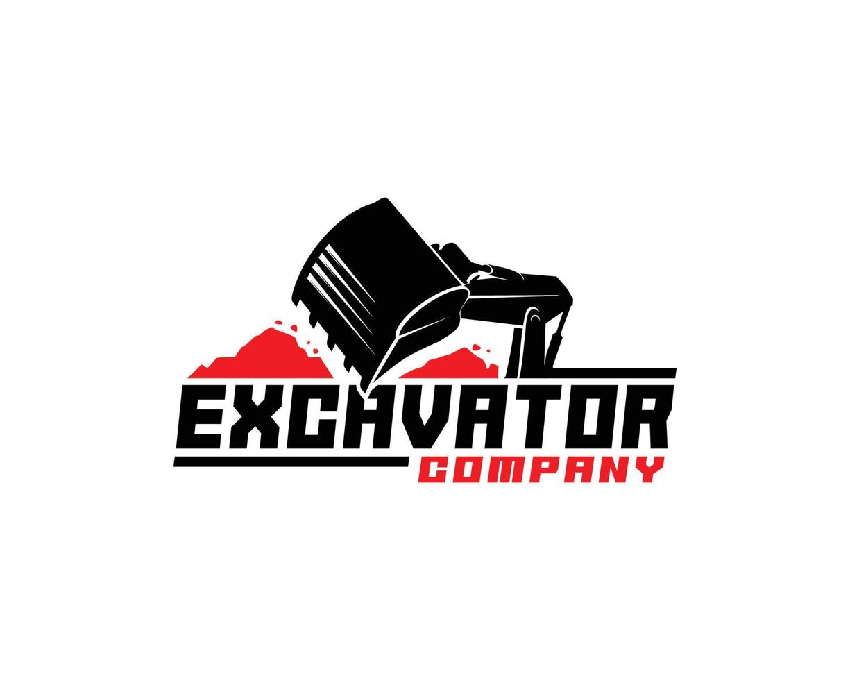 Excavator logo template, heavy equipment for construction logo vector