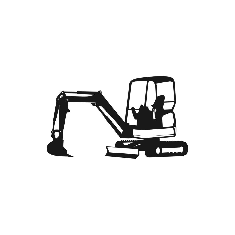 Excavator logo template, heavy equipment for construction logo vector