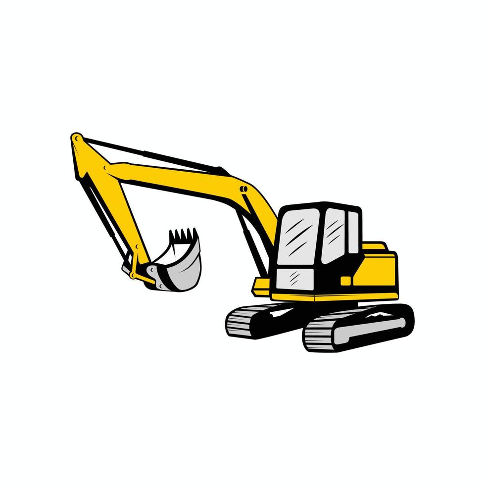 Excavator logo template, heavy equipment for construction logo vector