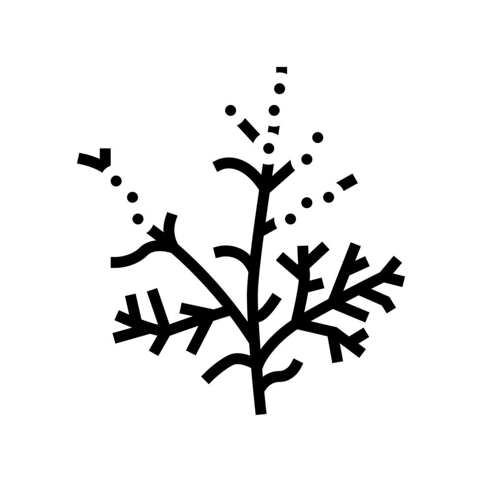ilustración de vector de icono de glifo de planta de ajenjo
