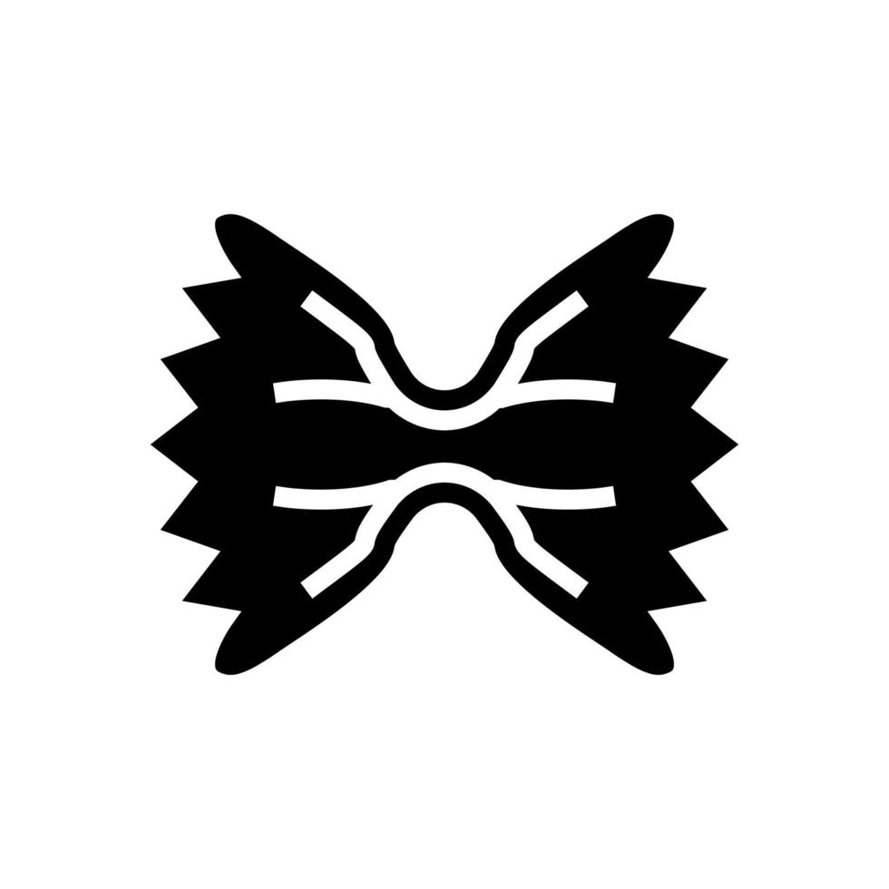 farfalle pasta glifo icono vector ilustración