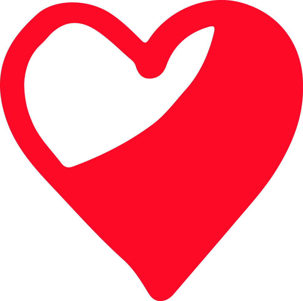 disegno del segno dell'icona del cuore disegnato a mano png
