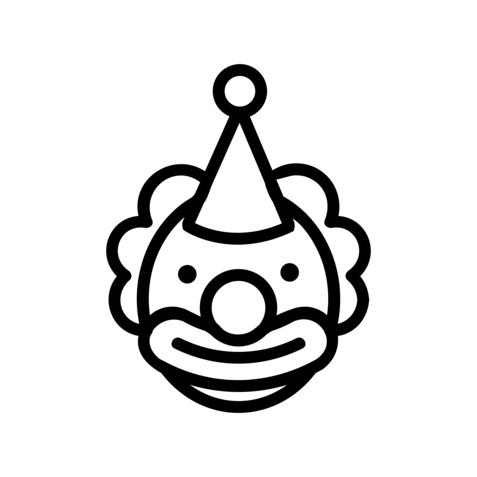 birthday clown with cap icon vector outline illustration