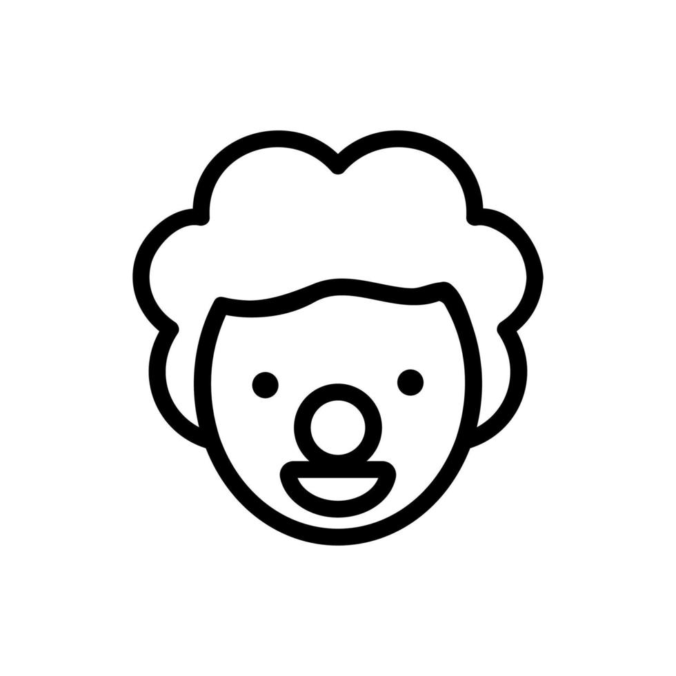surprised clown mask icon vector outline illustration