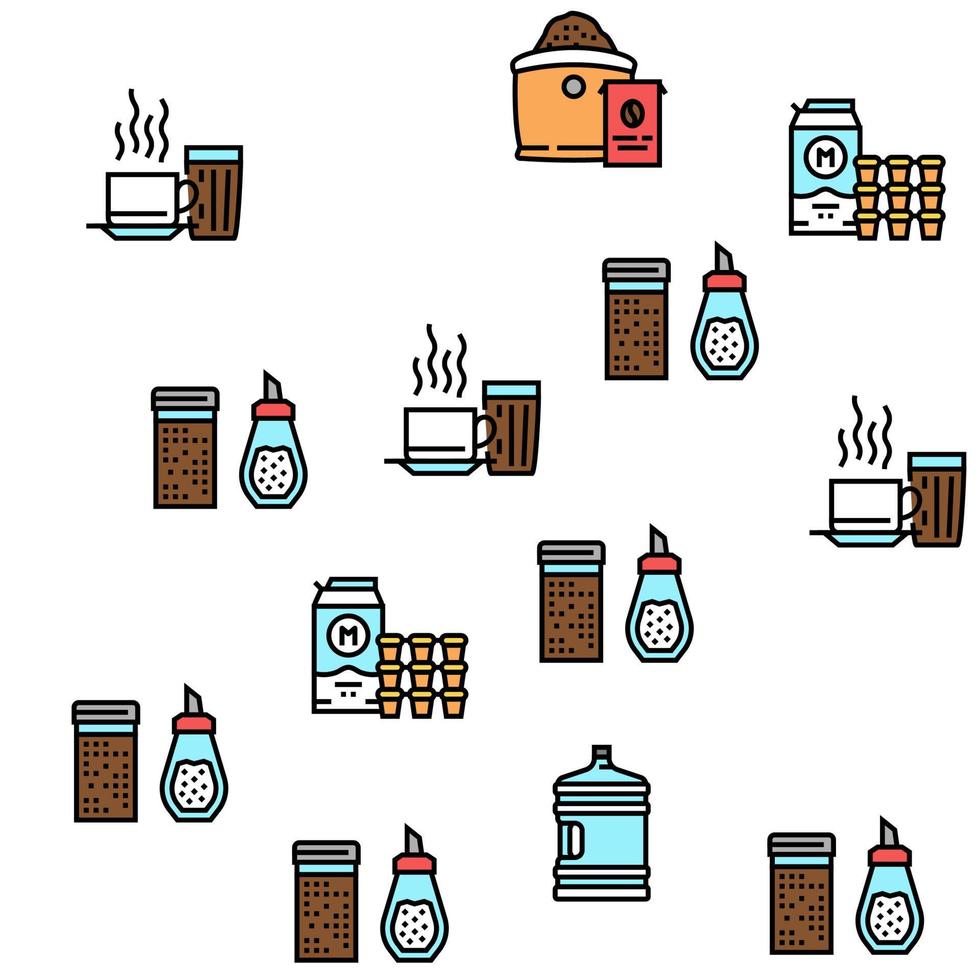 Coffee Shop Equipment Vector Seamless Pattern