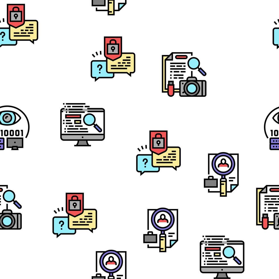 Private Detective Vector Seamless Pattern