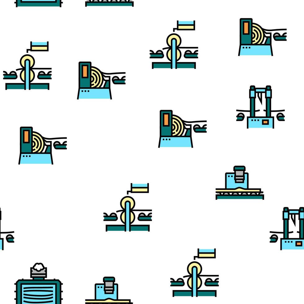 Plywood Production Vector Seamless Pattern