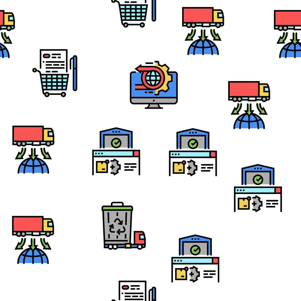 Logistics Business Vector Seamless Pattern