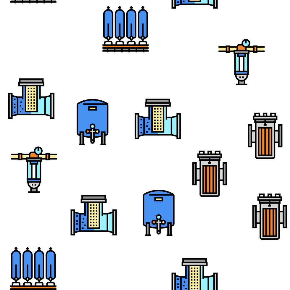 Water Filter Equipment Vector Seamless Pattern