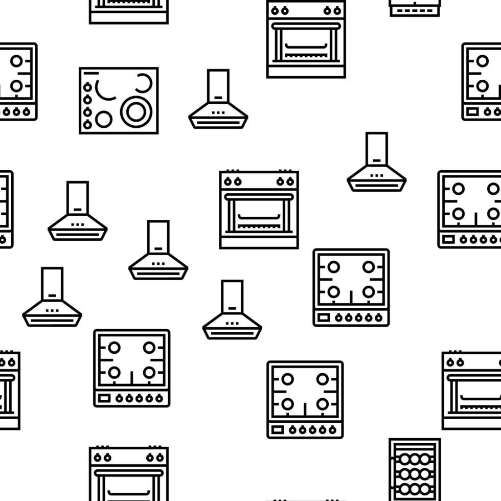 Appliances Domestic Equipment Vector Seamless Pattern