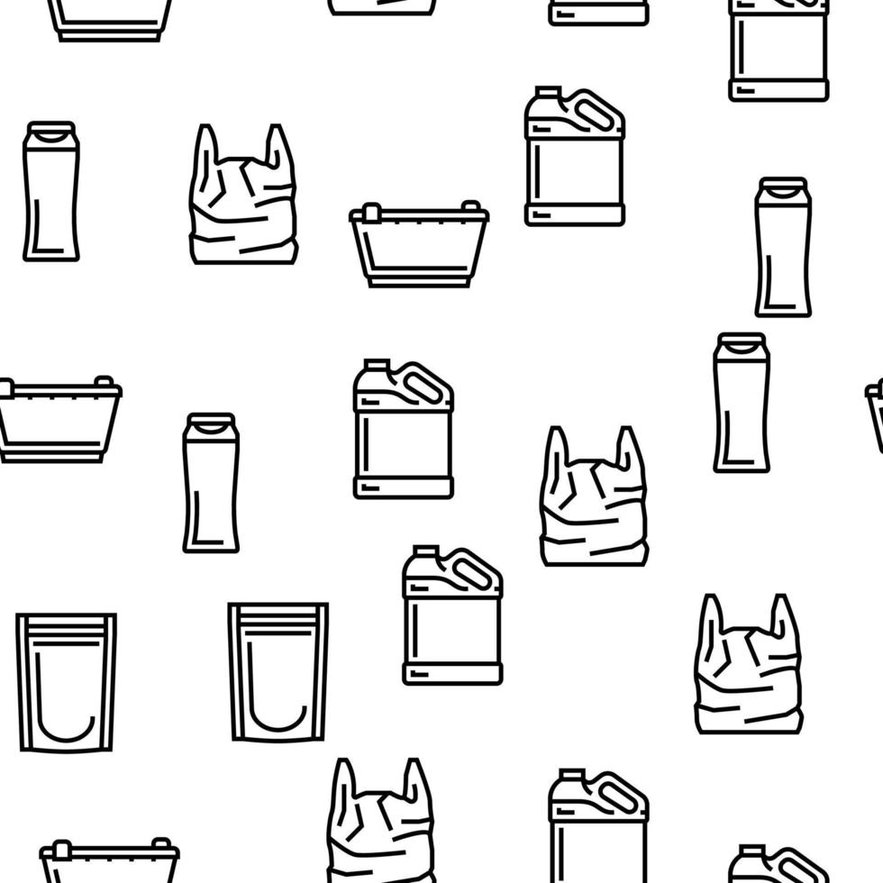 Plastic Accessories And Utensil Vector Seamless Pattern