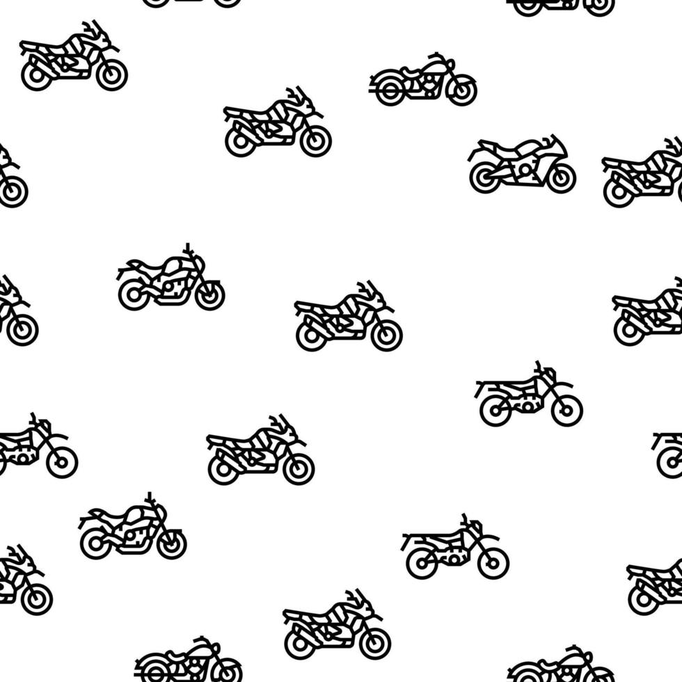 Motorcycle Bike Transport Types Vector Seamless Pattern