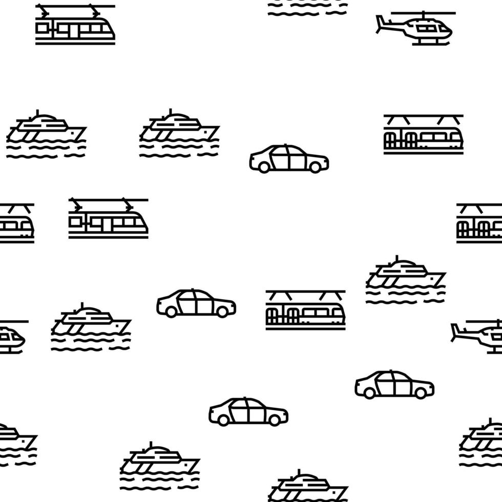 Transport For Riding And Flying Vector Seamless Pattern