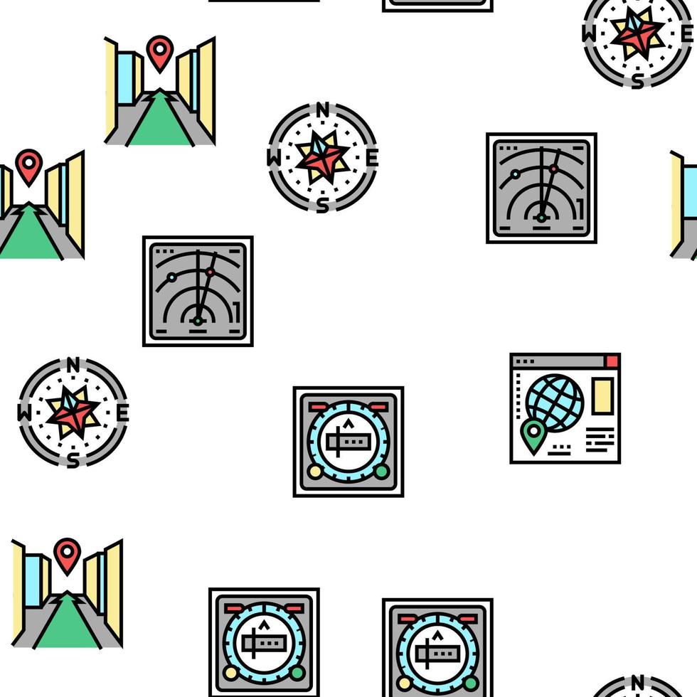 Map Location System Vector Seamless Pattern