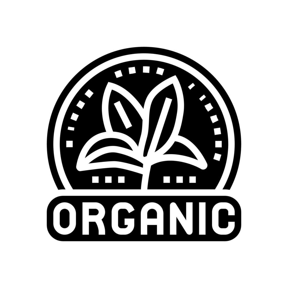 organic leaf glyph icon vector illustration