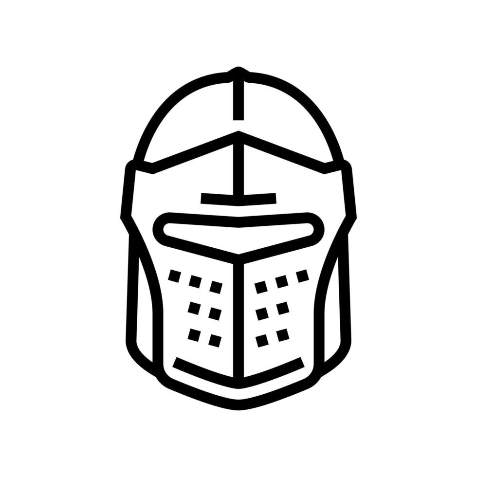 helmet knight line icon vector illustration