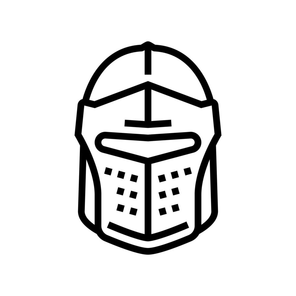 helmet knight line icon vector illustration