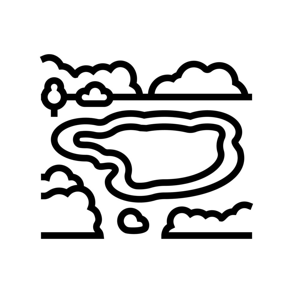 lake nature line icon vector illustration