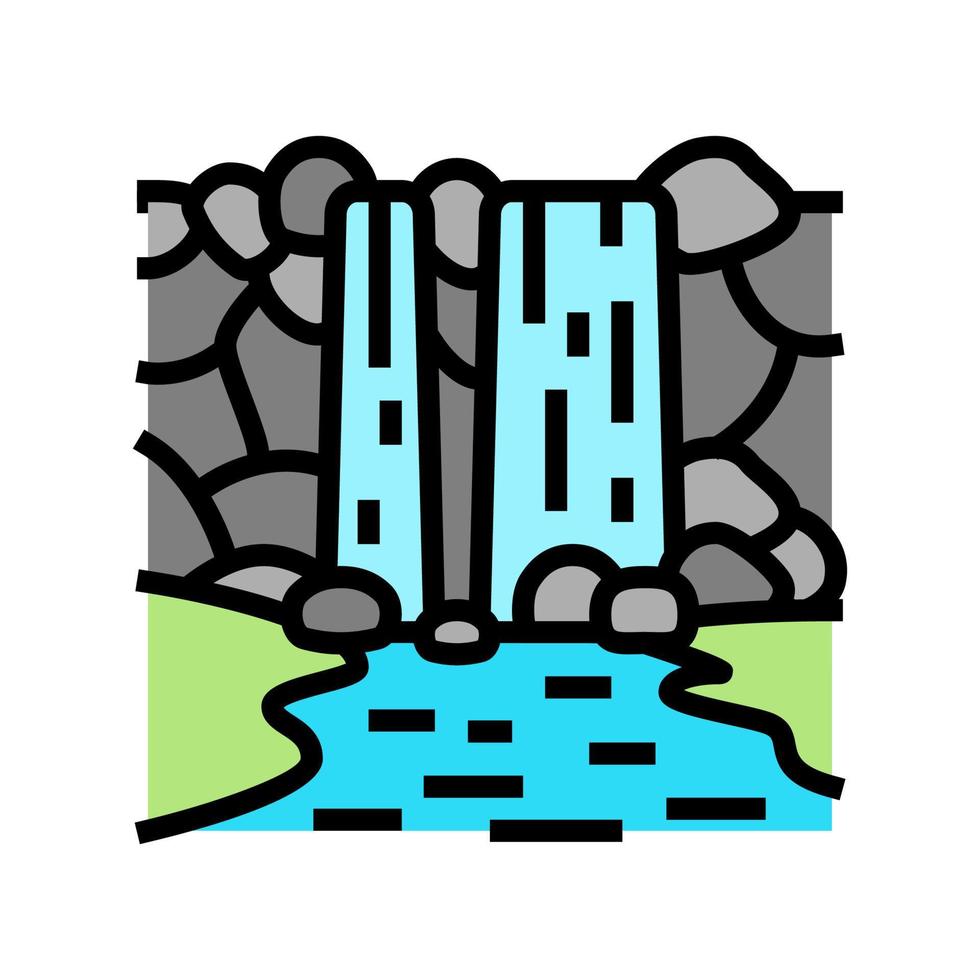 waterfall nature color icon vector illustration