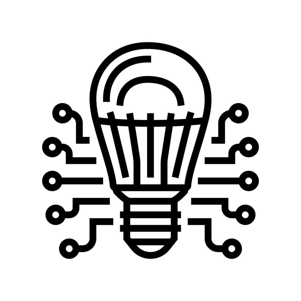 technology light bulb line icon vector illustration