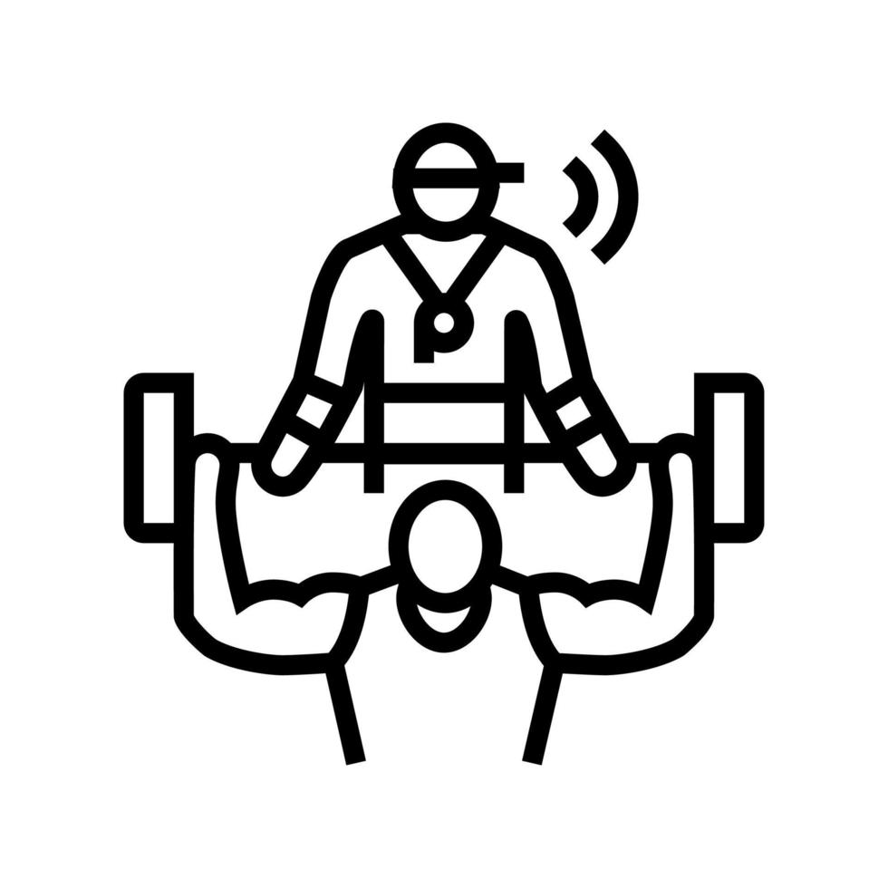 ilustración de vector de icono de línea de entrenador personal