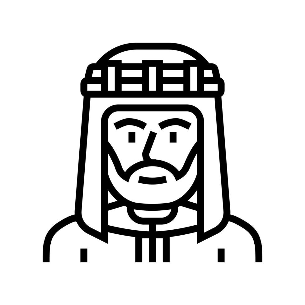 egyptian citizen line icon vector illustration