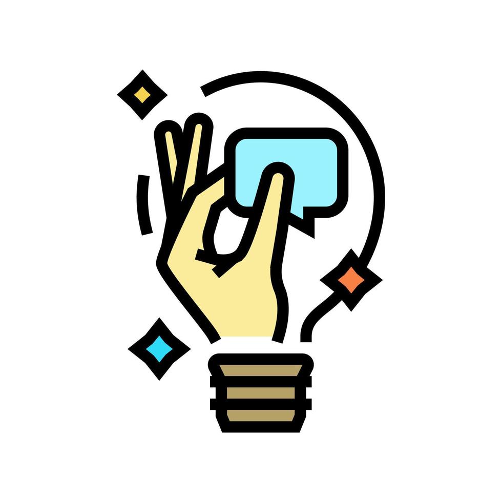 imagination light bulb color icon vector illustration