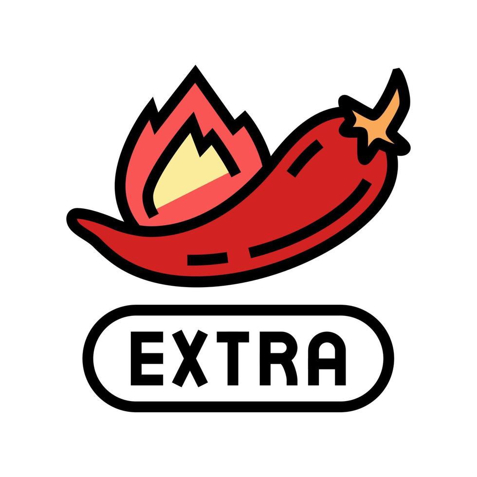 Ilustración de vector de icono de color extra de nivel picante