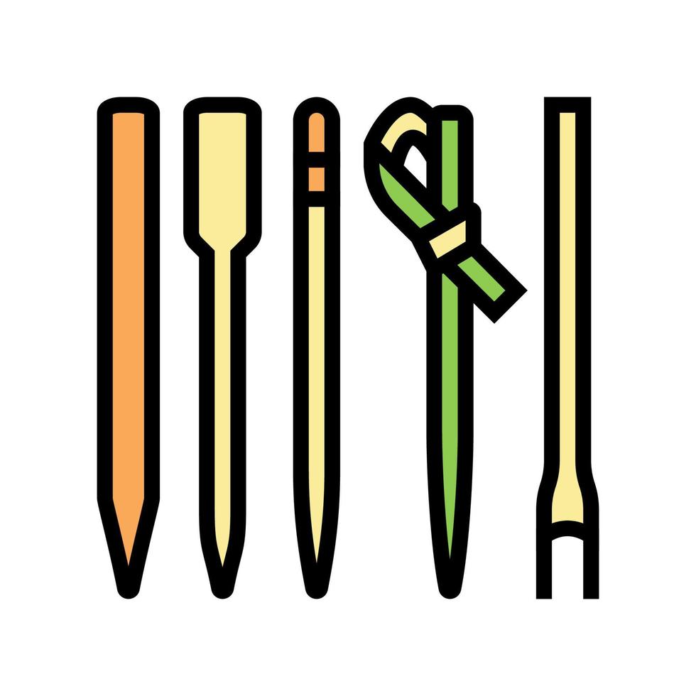 bamboo skewers color icon vector illustration