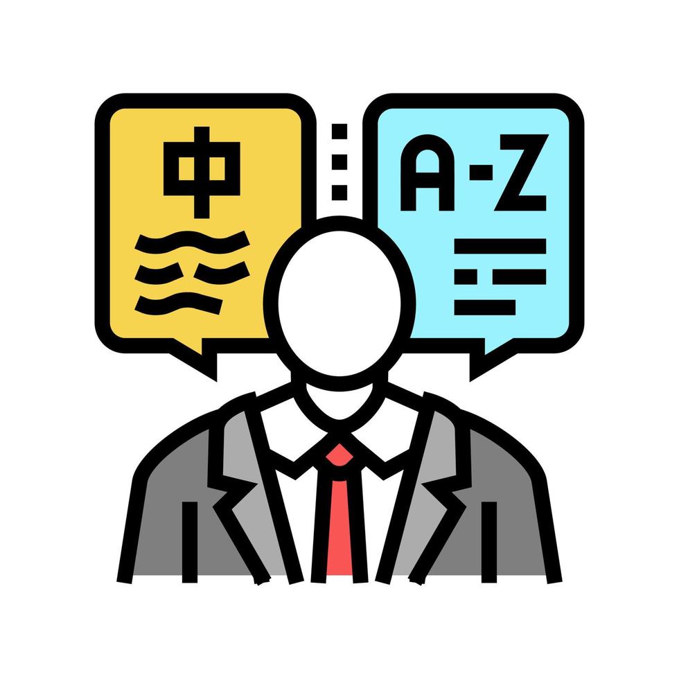 translator language business color icon vector illustration