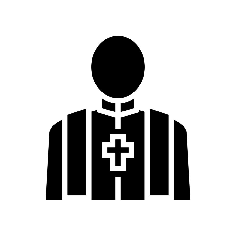 sacerdote pastor glifo icono vector ilustración aislada